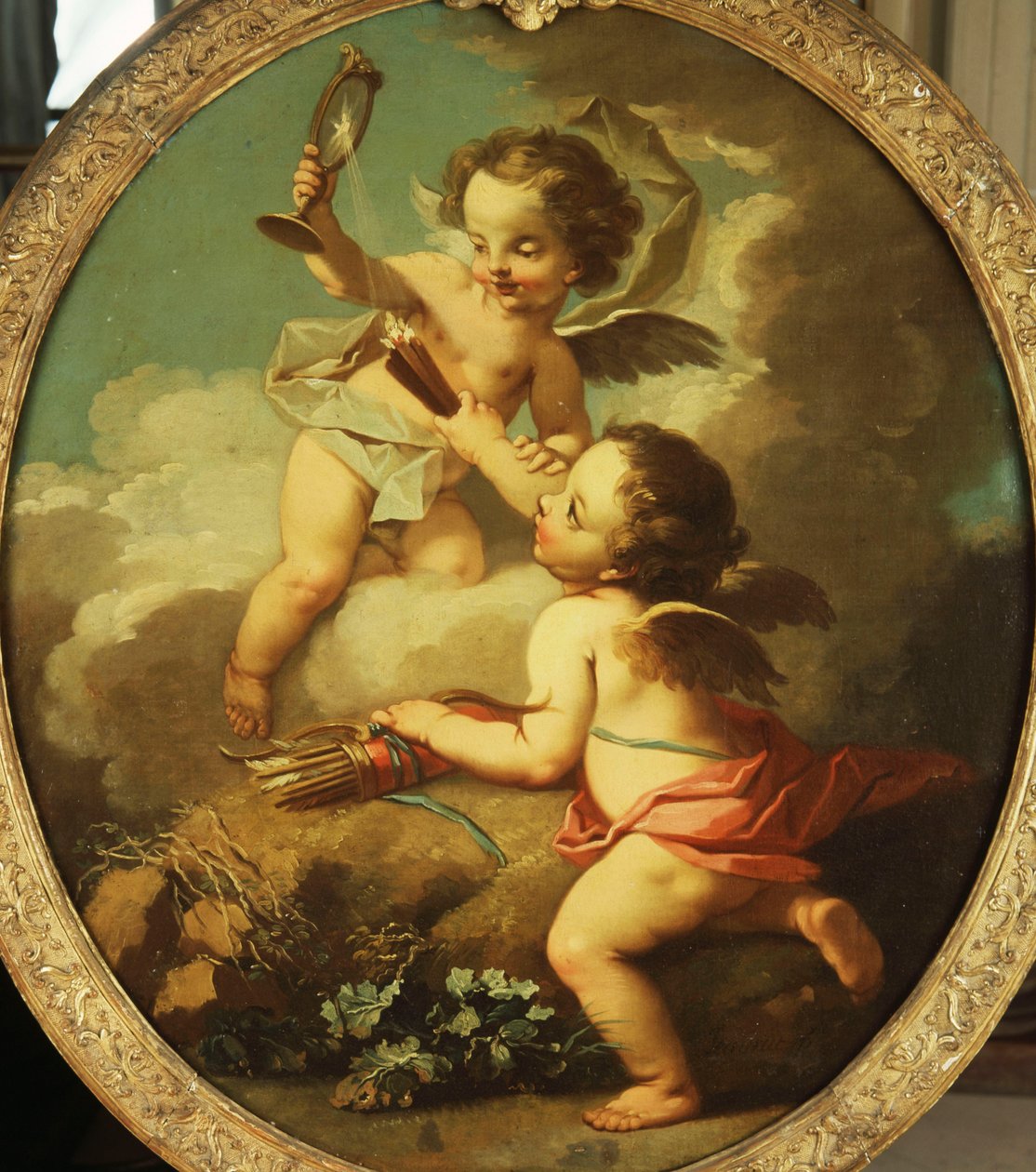 Allegoria rakkaudesta - Putti disportoi maisemassa, tekijältä Étienne Jeaurat