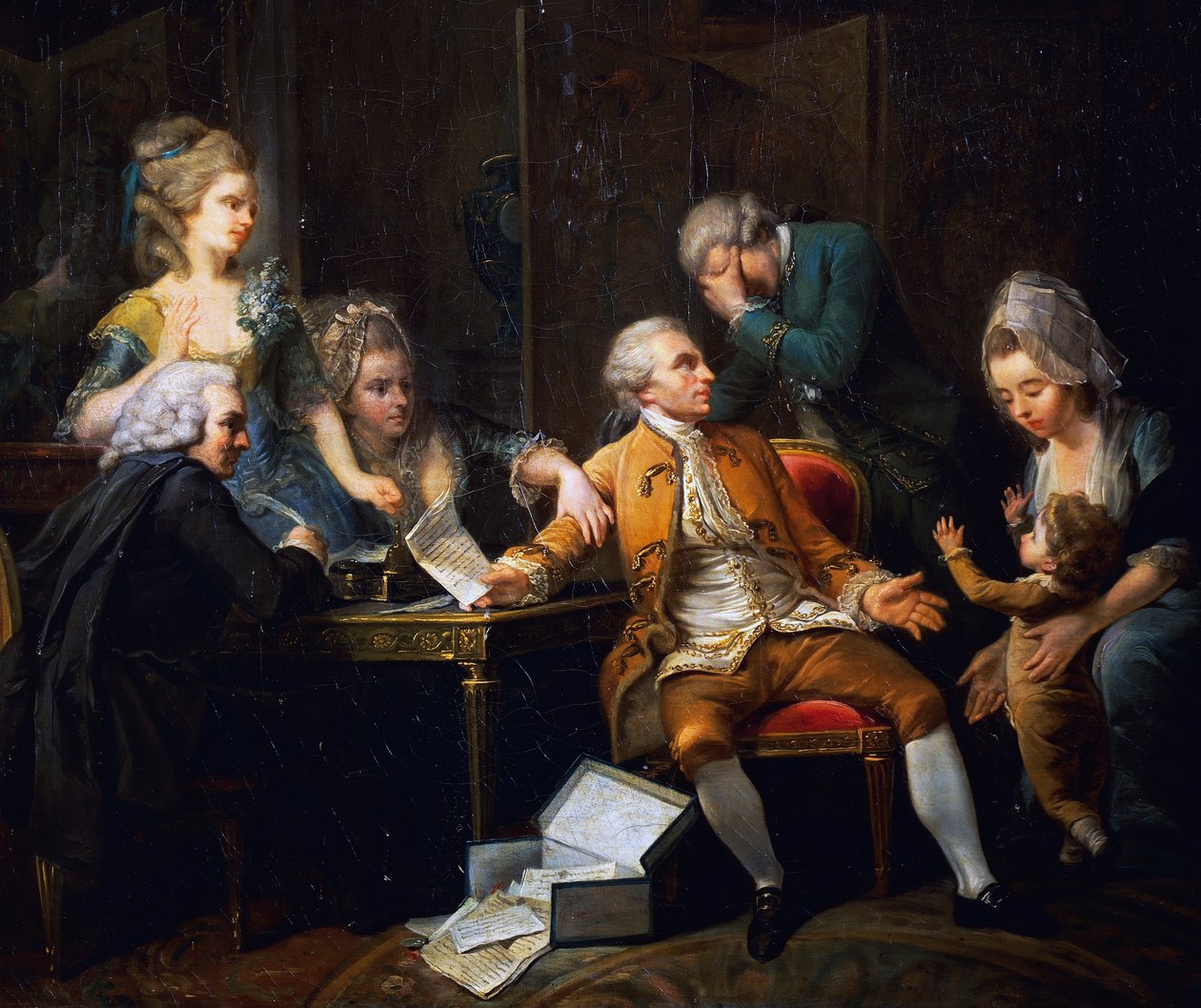 Rikkoutunut sopimus, maalaus Jeaurat Etiennen (1699-1789), Ranska tekijältä Étienne Jeaurat