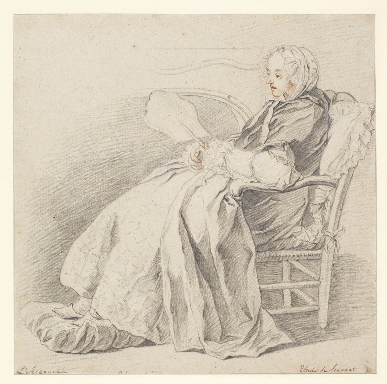 Tutkimus LAccouchéelle, n. 1750 (liitu paperille) tekijältä Étienne Jeaurat