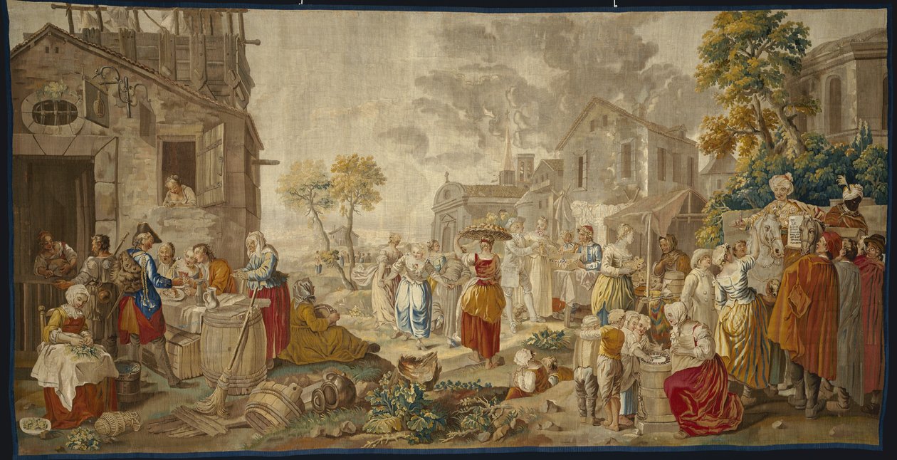 Outdoor Market, kyläfestivaaleilta, 1775-89 tekijältä Étienne Jeaurat