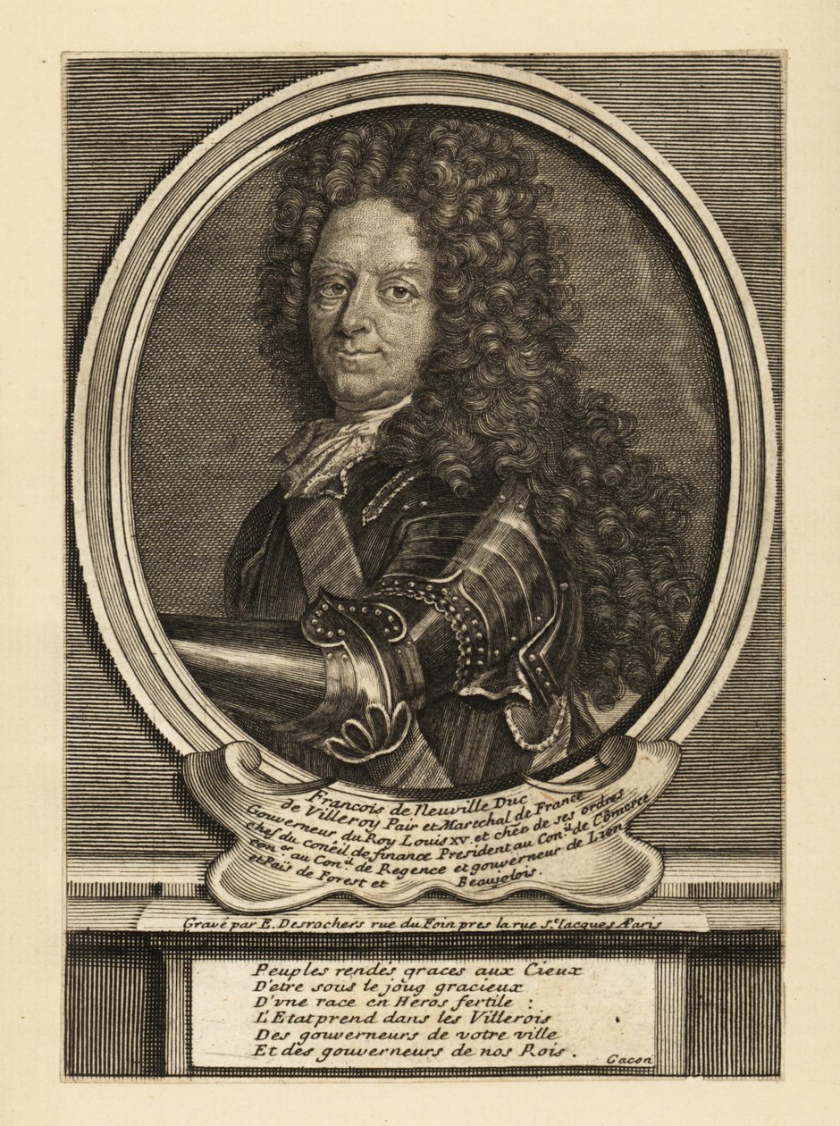 Francois de Neufville, Villeroyn toinen herttua, ranskalainen sotilas tekijältä Etienne Jehandier Desrochers