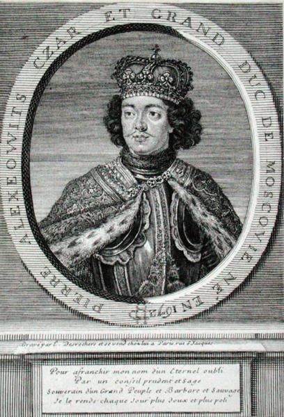 Pietari I (1672-1725) (kaiverrus) tekijältä Etienne Jehandier Desrochers