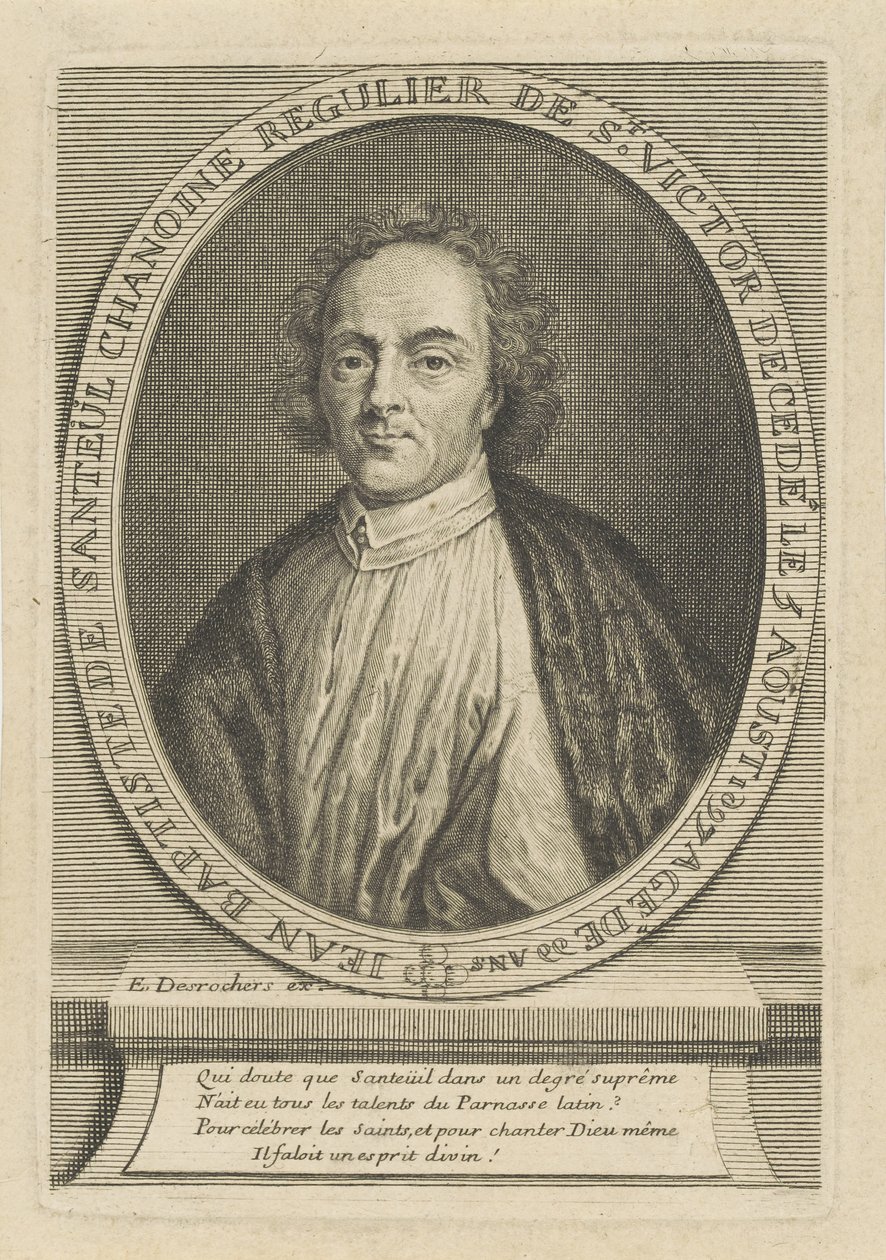 Runoilija Jean-Baptiste de Santeulin muotokuva 1630-1697, um 1700. tekijältä Etienne Jehandier Desrochers