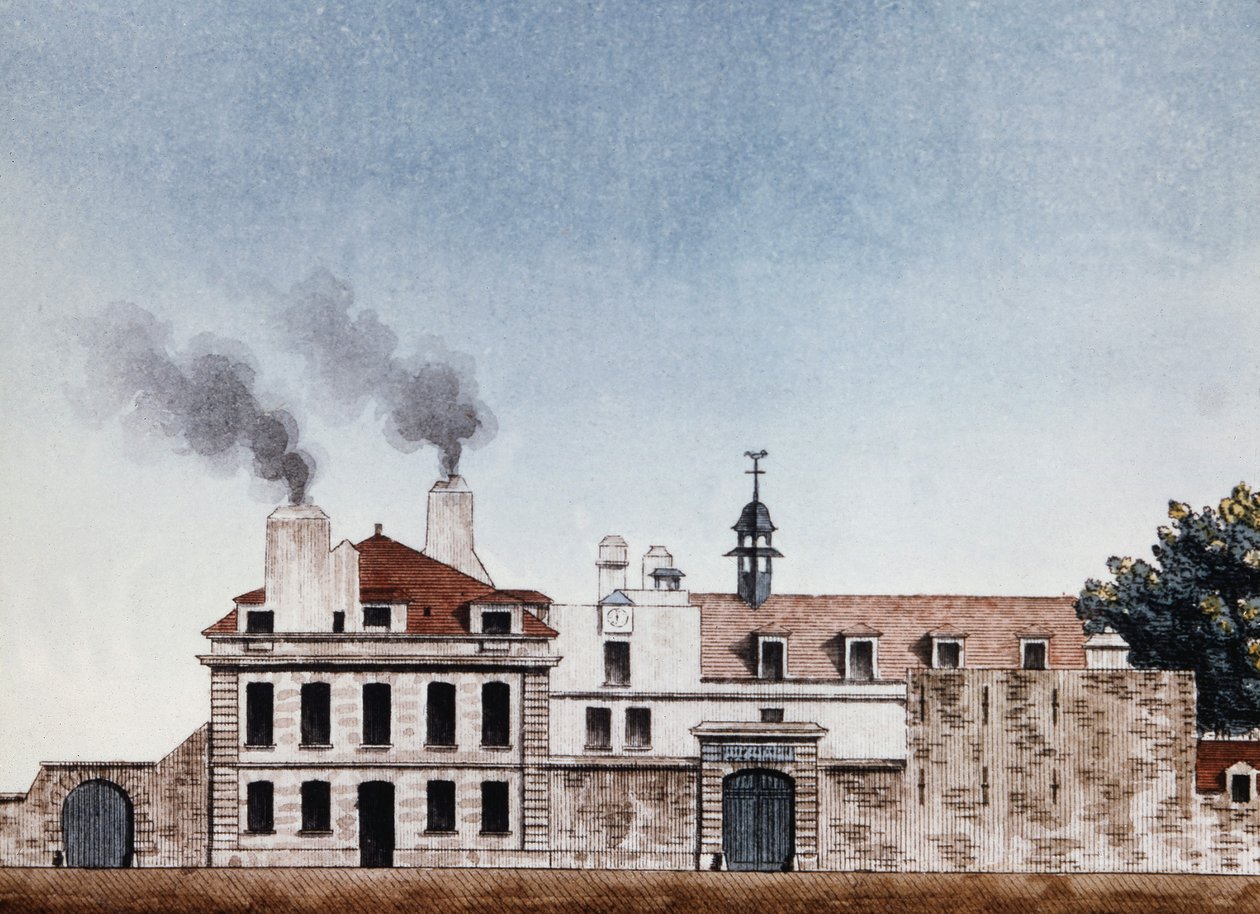 Necker-sairaala vuonna 1818 – vinjetin kaiverrus J.E. Thierry, Archives of Public Assistance tekijältä Etienne Jules Thierry