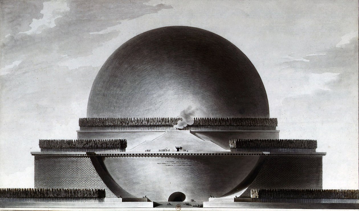 Newton Kenotaph tekijältä Etienne Louis Boullee