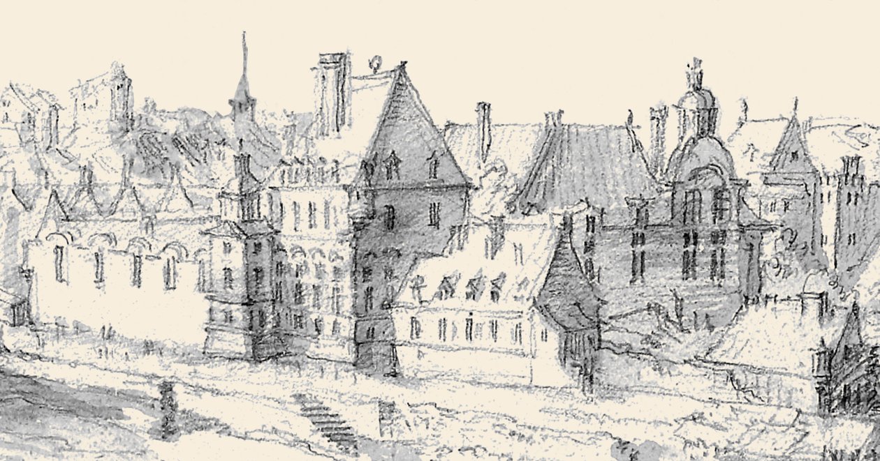 Martellange, View of Paris 1620 - Ashmolean Museum (yksityiskohta Hôtel de Neversin kanssa) (muokattu) tekijältä Etienne Martellange