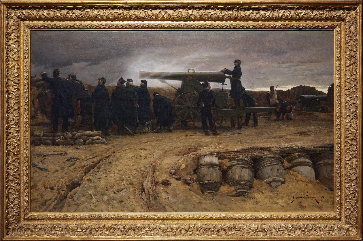 Ranskalainen raskas tykistö Pariisin piirityksessä, 1872 tekijältä Etienne Prosper Berne Bellecour