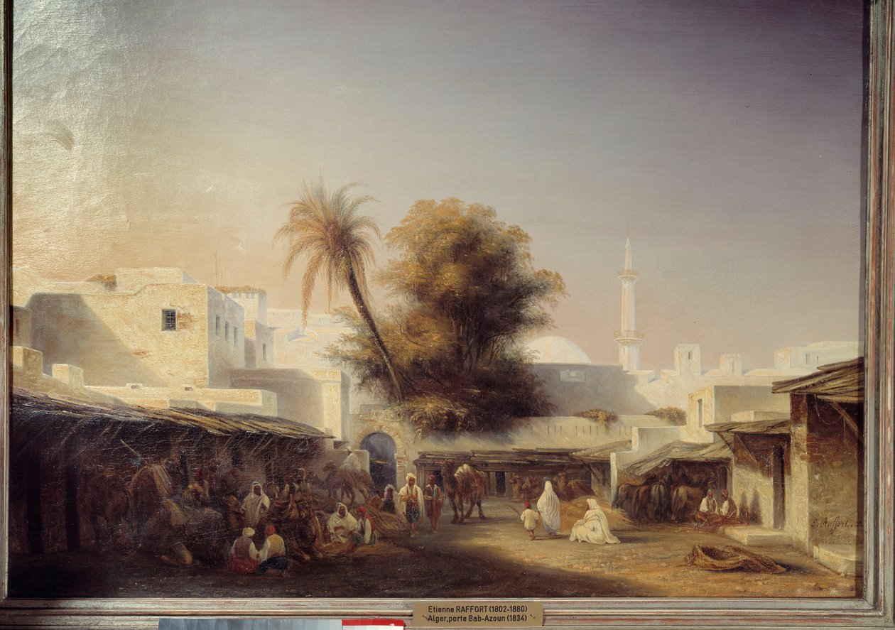 Alger, Gate Bab Azoun (Bab-Azoun). Etienne Raffortin (1802-1895) maalaus tekijältä Etienne Raffort
