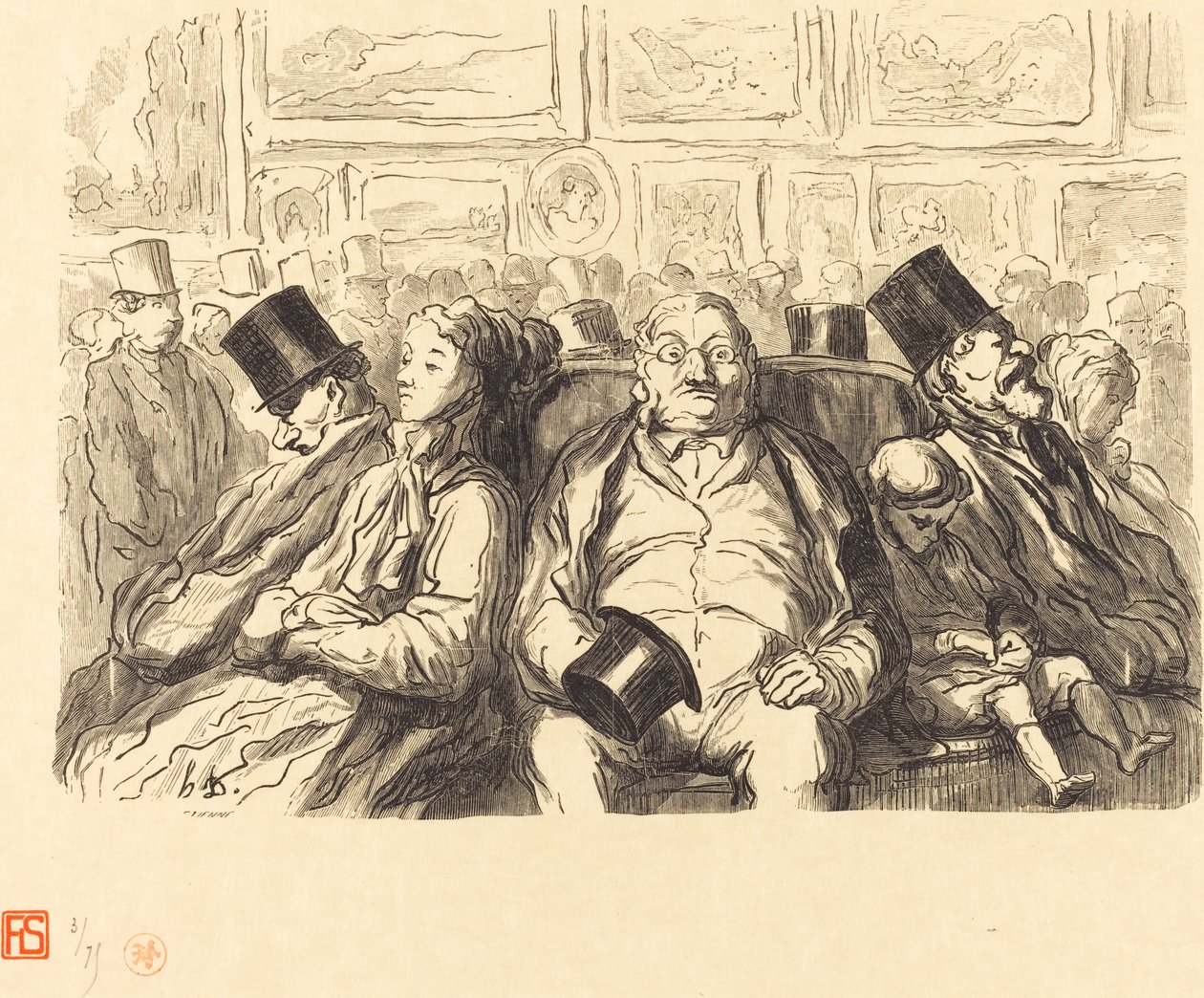 Kuvataidenäyttely - Salon carressa - Lepohetki tekijältä Etienne after Honoré Daumier