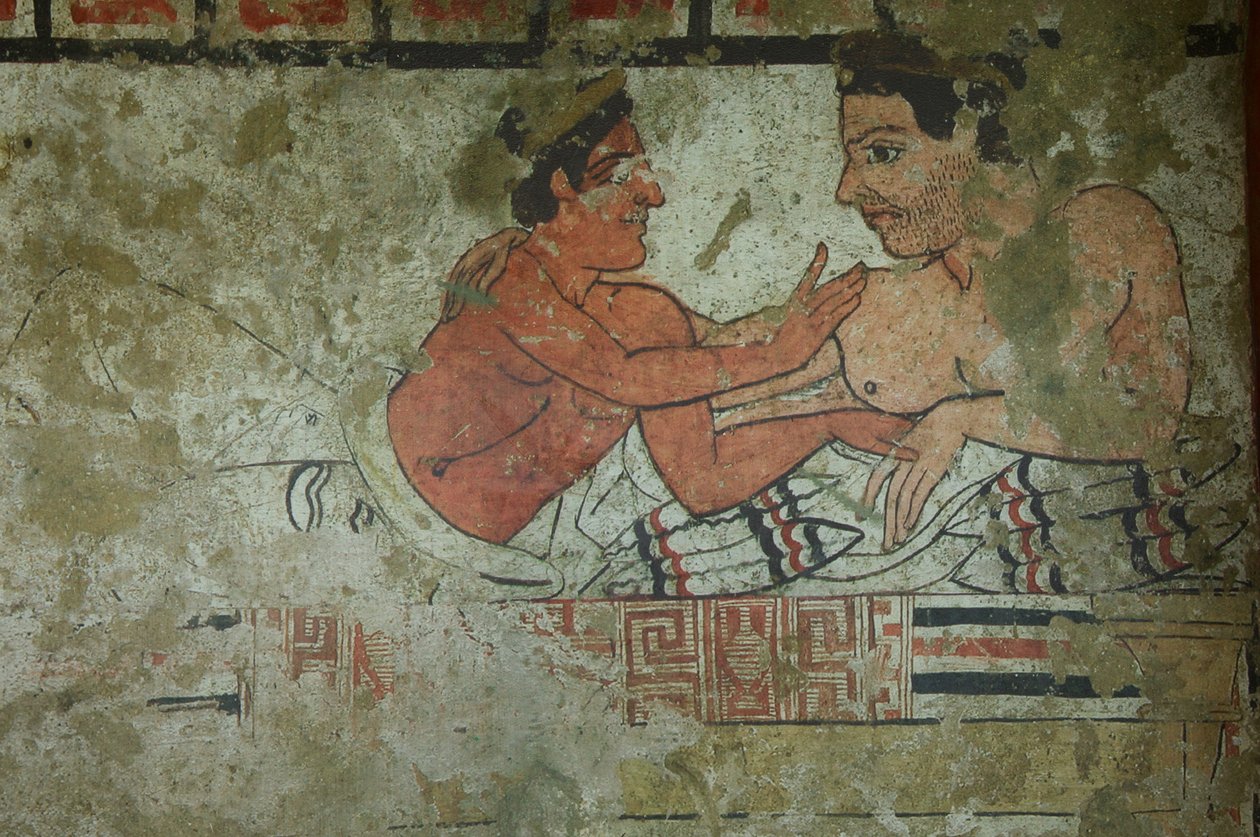 Yksityiskohta seinämaalauksesta Infernal Quadrigan haudasta tekijältä Etruscan