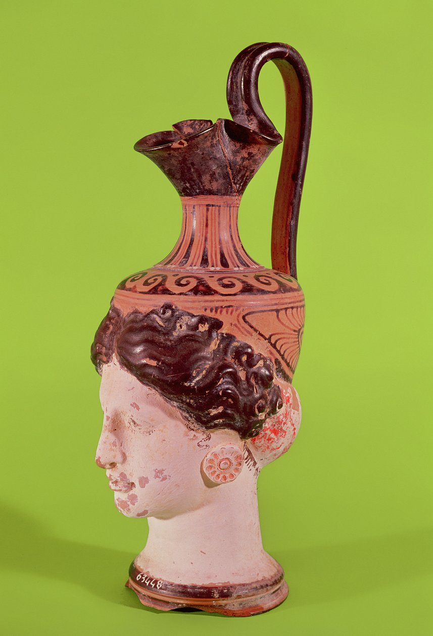 Rhyton naisen pään muodossa, 3.-2. vuosisadalla eKr. (keraaminen) tekijältä Etruscan