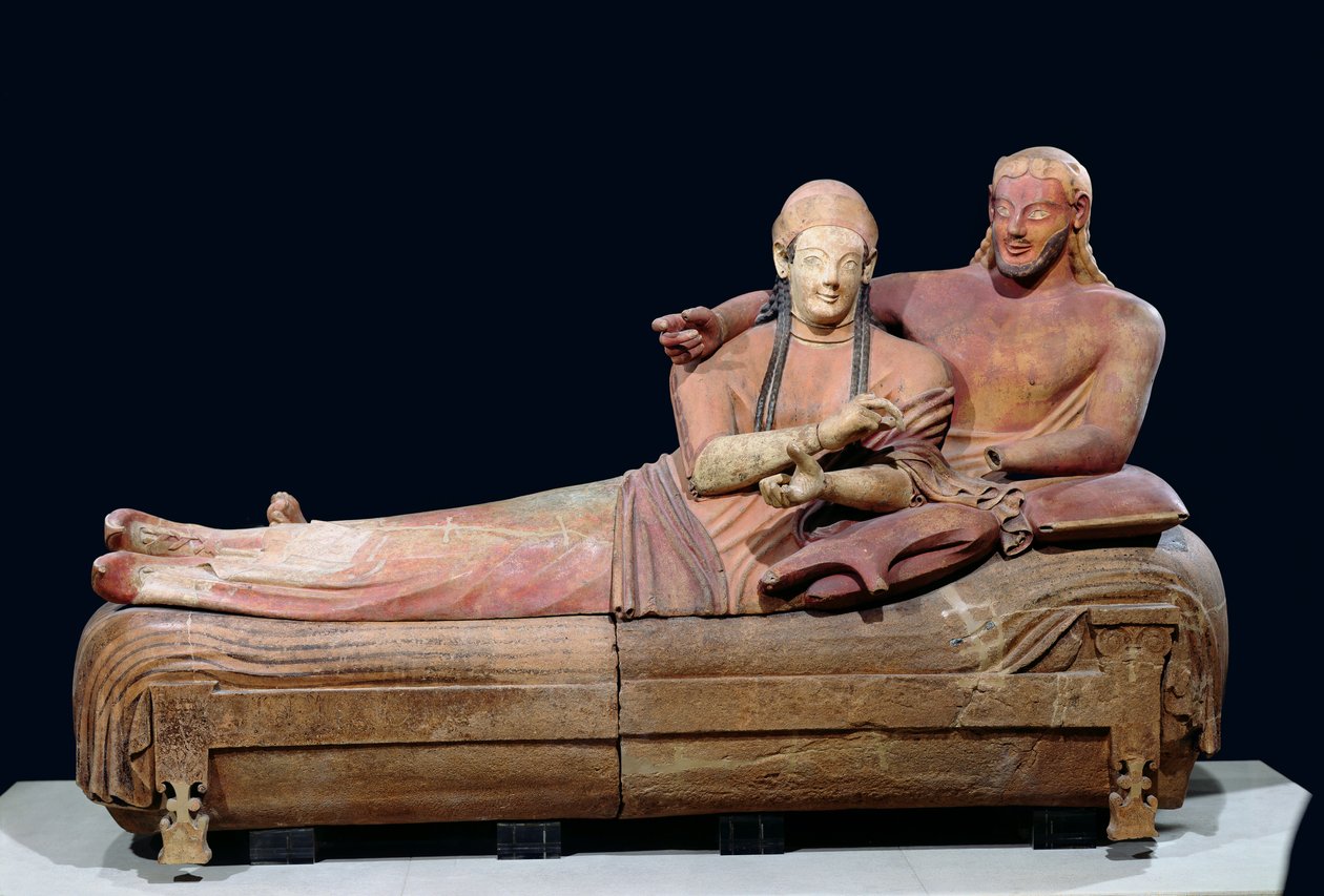 Aviopuolisoiden sarkofagi, 525-500 eaa tekijältä Etruscan