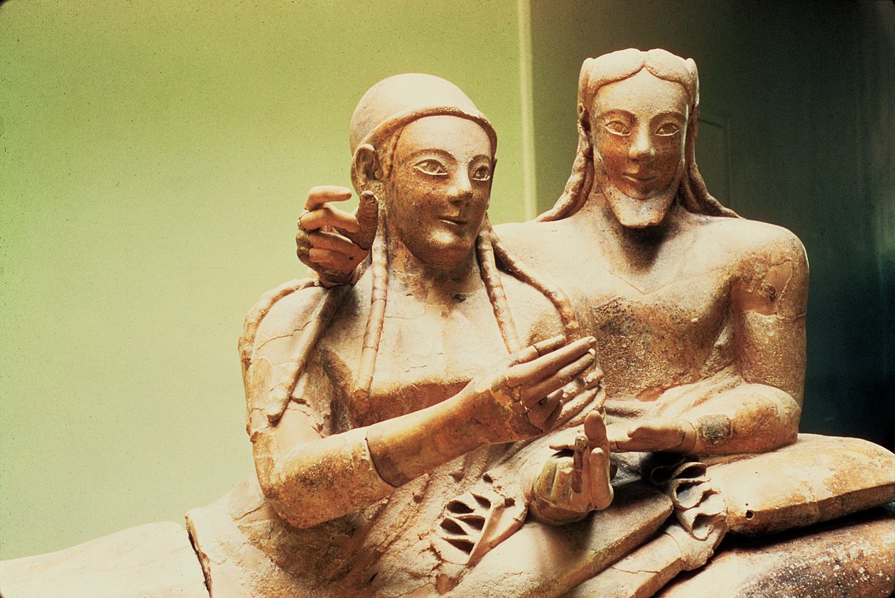 Aviopuolisoiden sarkofagi, Cerveteristä (yksityiskohta) tekijältä Etruscan