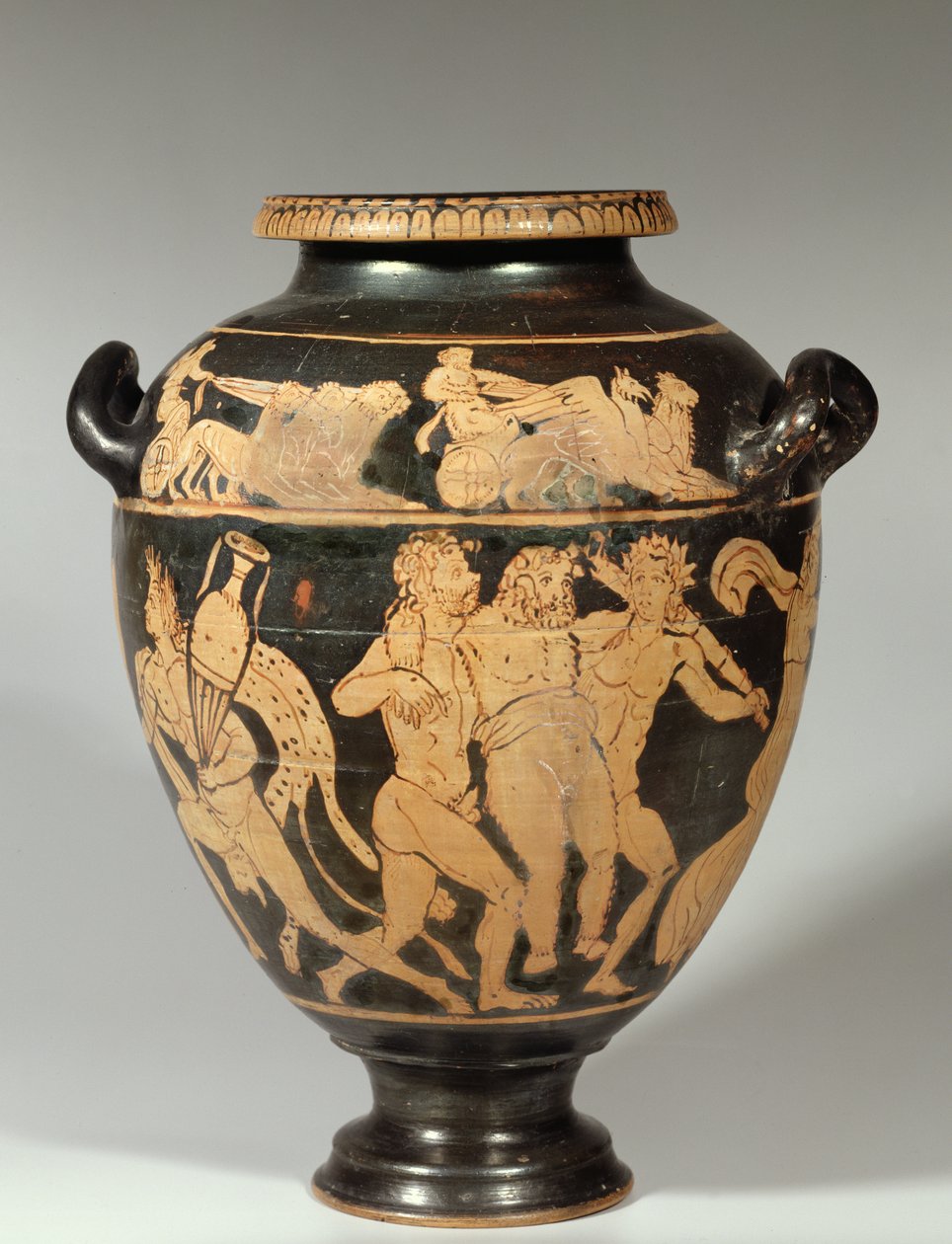 Stamnos, Dionysiak-kohtaus, etruskien punahahmojen aikakausi, 4. vuosisata eKr. (keramiikka) tekijältä Etruscan