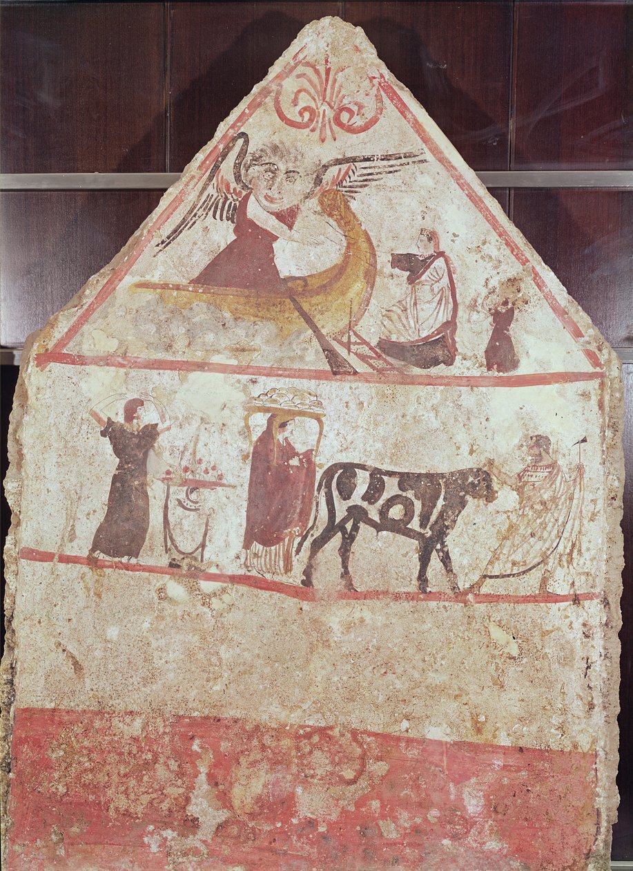 Charonin puisto ja kulkue (seinämaalaus) tekijältä Etruscan