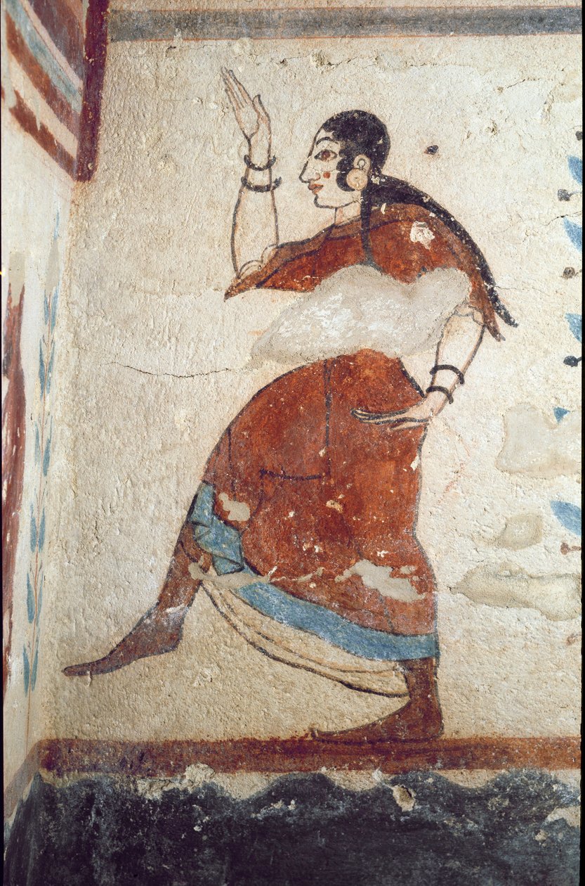 Tanssija (Fresko, yksityiskohta, 530 eKr.) tekijältä Etruscan