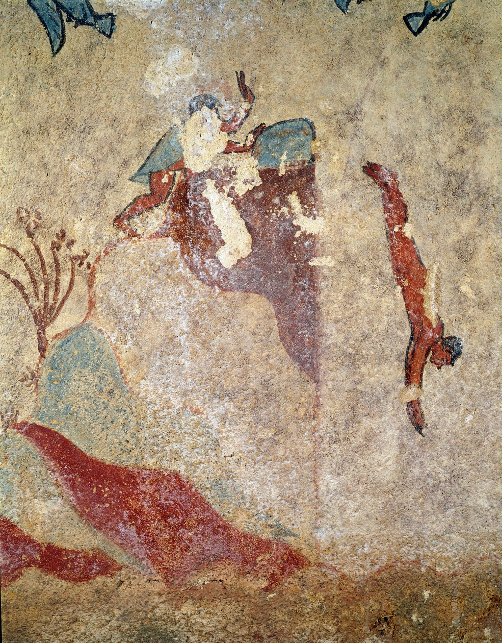 Sukeltaja. (Freskon yksityiskohta, 520-510 eKr.) tekijältä Etruscan