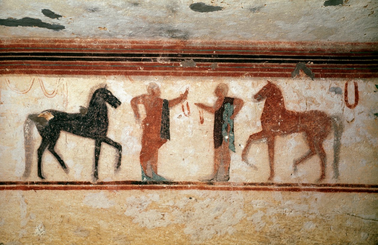 Keskustelu (Freskon yksityiskohta, 530 eKr.) tekijältä Etruscan