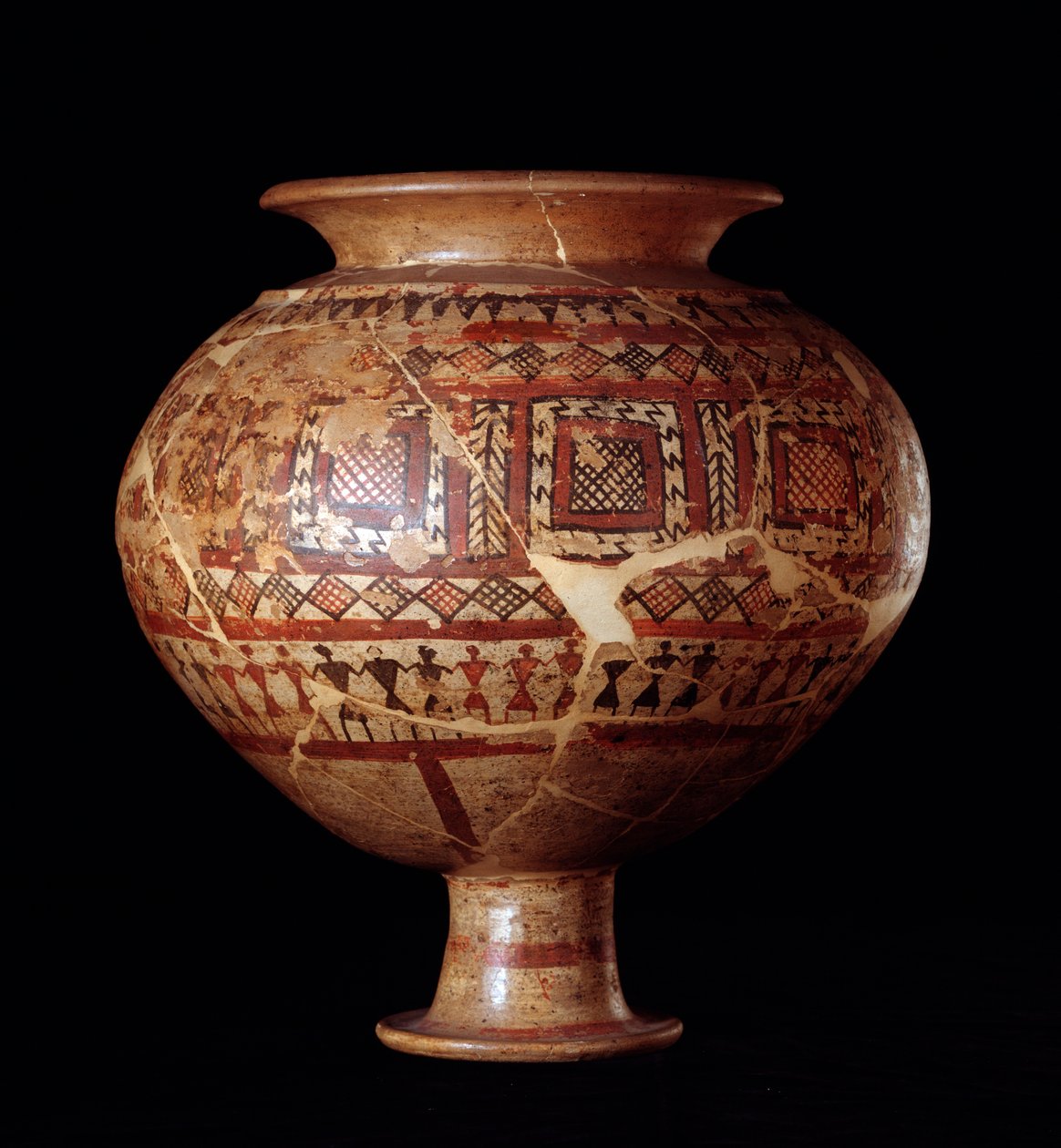 Etruskien sivilisaatio: olla maljakko haudasta 3, Buccacce a Bisenzion hautausmaa - 7. vuosisata eKr. tekijältä Etruscan