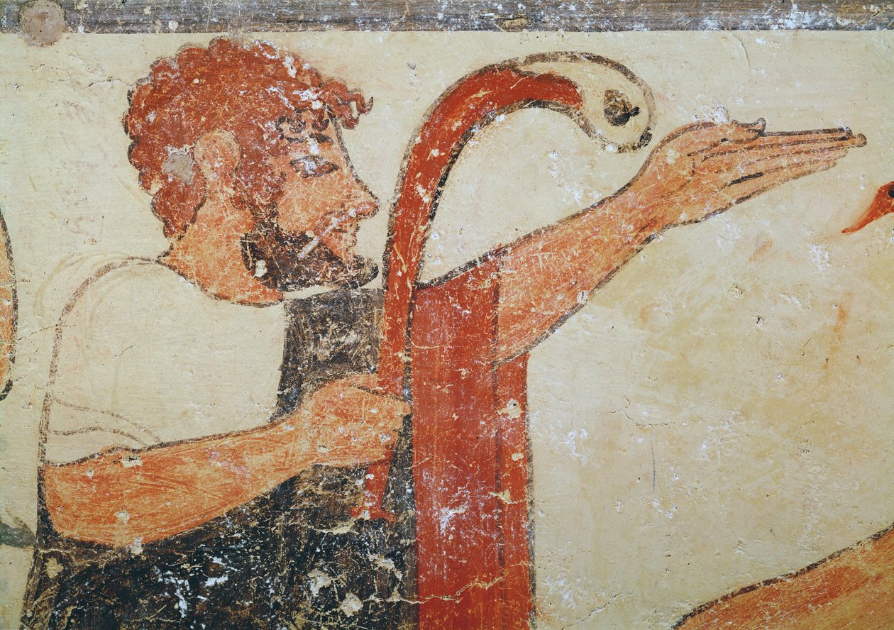 Augurin pää, Augurien haudasta, noin 530-20 eKr. (seinämaalaus) tekijältä Etruscan