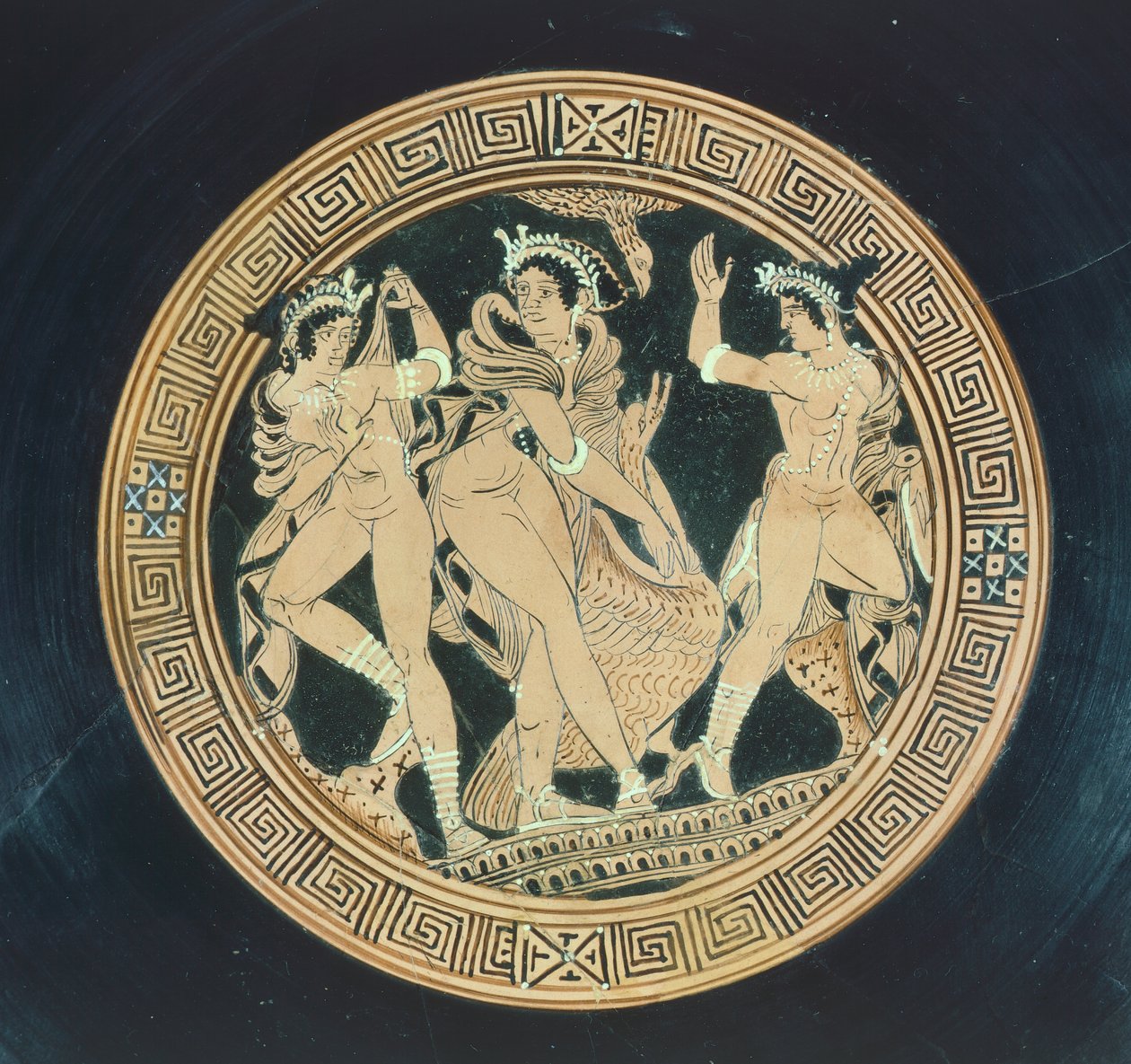 Kylix, yksityiskohta. Punahahmoista keramiikkaa. Etruskien sivilisaatio 5.-4. vuosisadalla eKr. tekijältä Etruscan