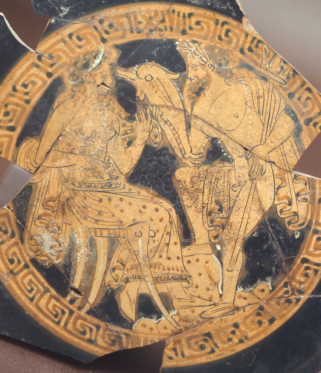 Poseidon ja Amphitrite. Punahahmoista keramiikkaa Civita Castellanasta (Lazio). Etruskien sivilisaatio, 4. vuosisadalla eKr. tekijältä Etruscan