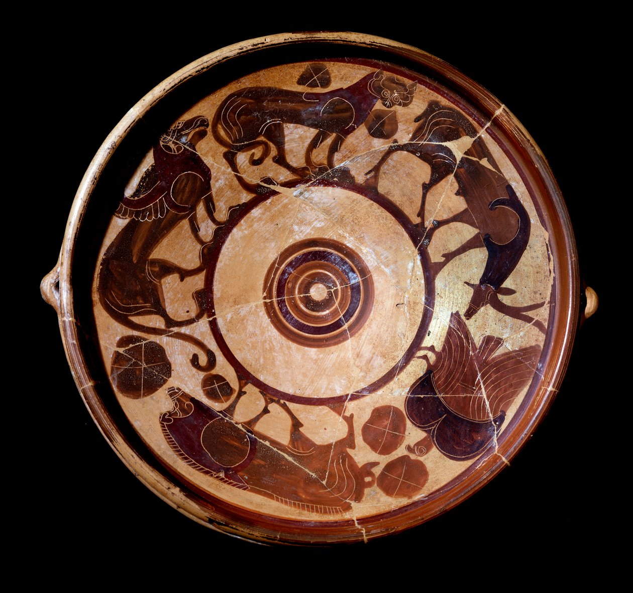 Eläimiä edustava terrakottalevy, 600-590 eaa tekijältä Etruscan