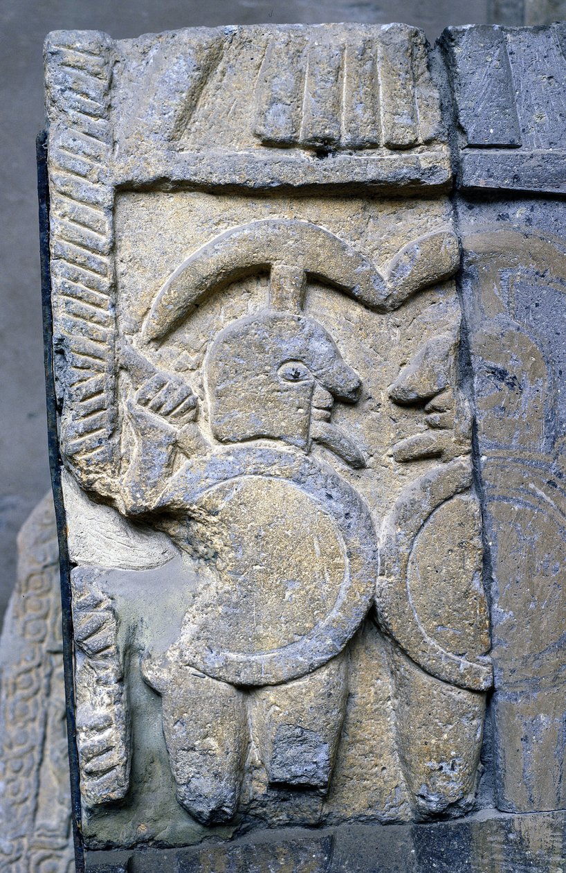 Etruskien soturi Tarquinian kansallismuseon sarkofagilla. tekijältä Etruscan Etruscan