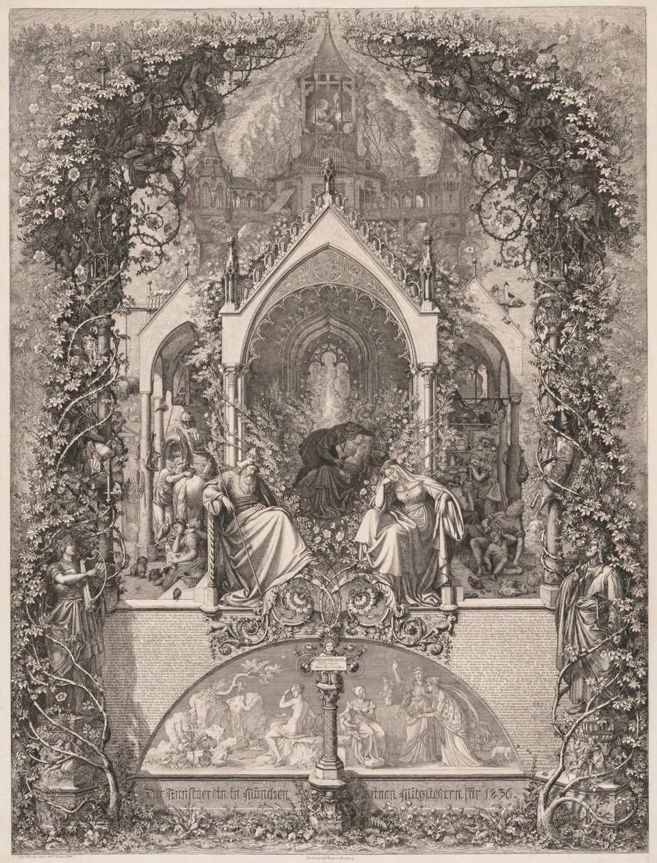 Briar Rose Prinsessa Ruusunen, 1836. tekijältä Eugen Napoleon Neureuther