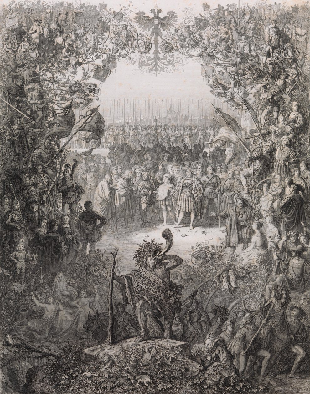 Albrecht Durer -seuran jäsenet vaalivuodeksi 1843-1844 Der Albrecht Du..., 1843. tekijältä Eugen Napoleon Neureuther