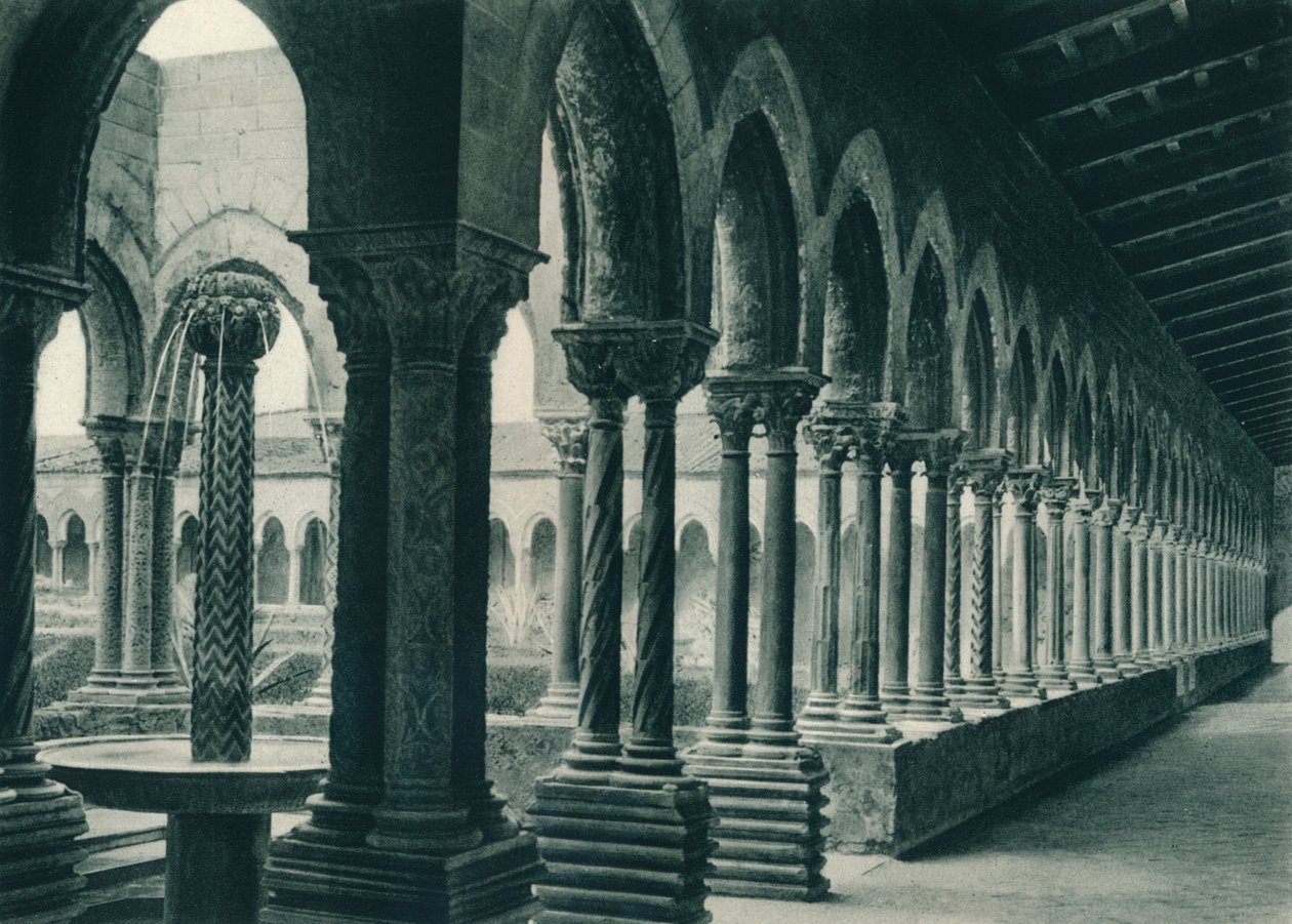 benediktiiniläisluostarin luostarit, Monreale, Sisilia, Italia, 1927 tekijältä Eugen Poppel