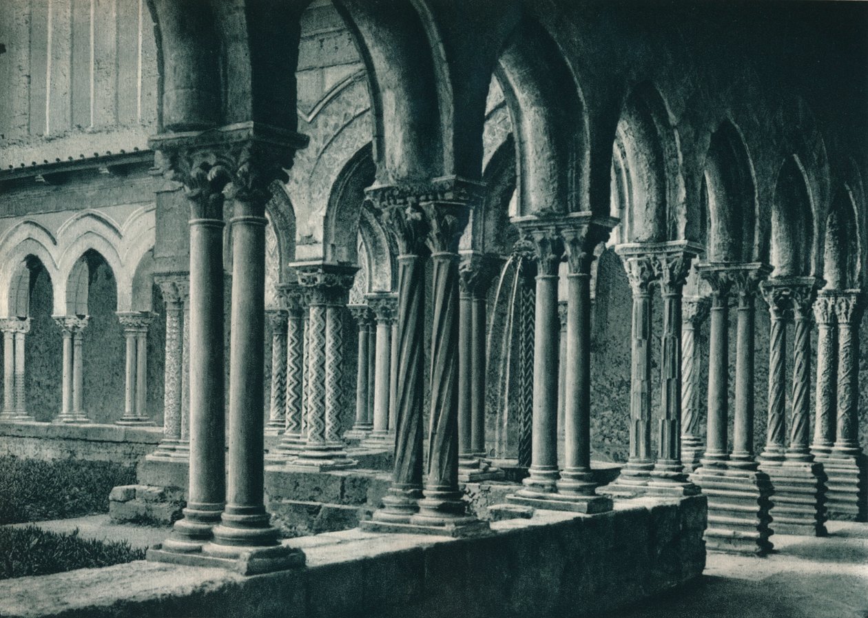 benediktiiniläisluostarin luostarit, Monreale, Sisilia, Italia, 1927 tekijältä Eugen Poppel