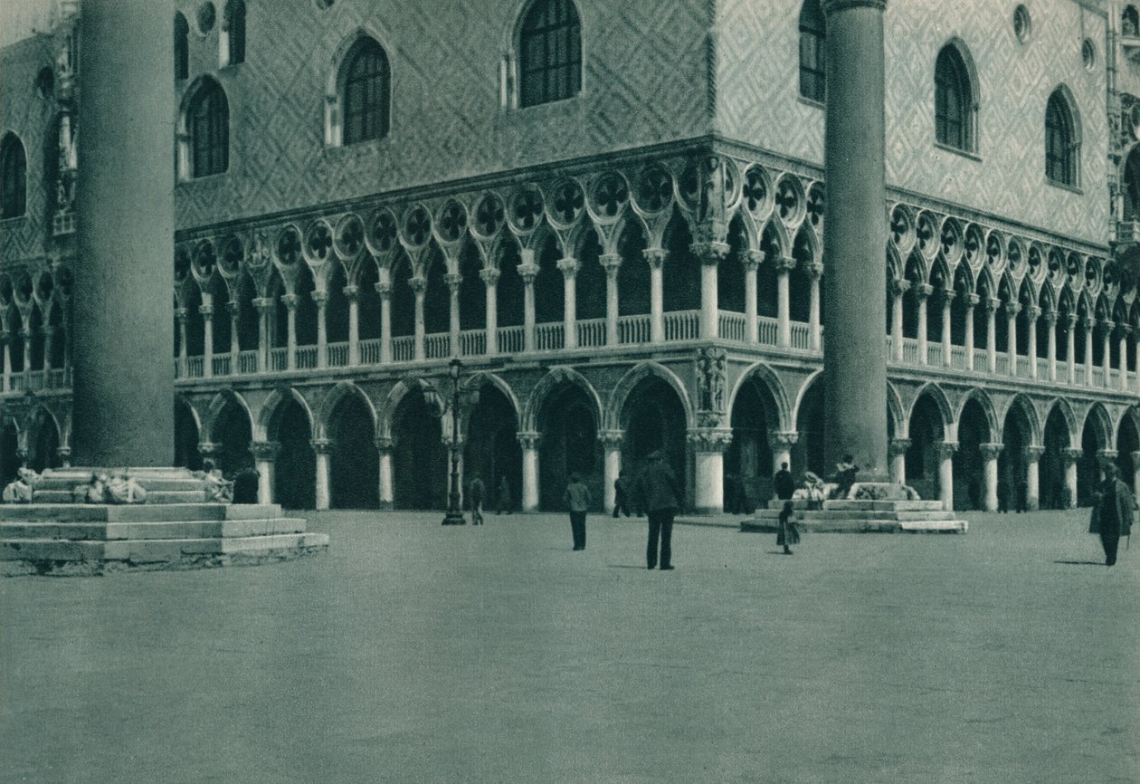 Doges-palatsin kulma Piazzetta di San Marcolla, Venetsia, Italia, 1927 tekijältä Eugen Poppel