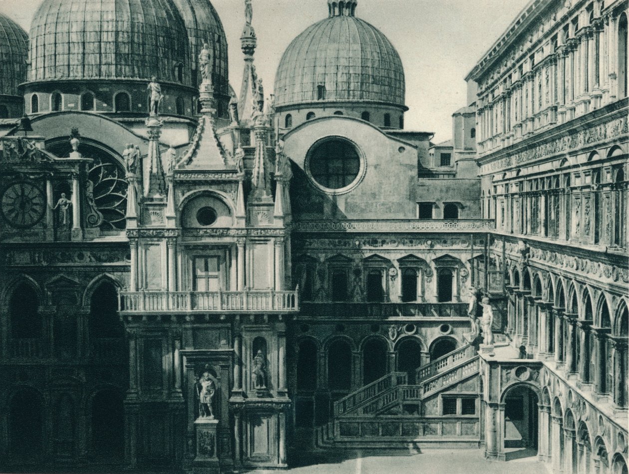 Doges-palatsin piha, Venetsia, Italia, 1927 tekijältä Eugen Poppel