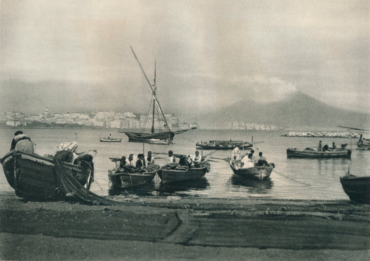 Kalastajat merelle, Napoli, Italia, 1927 tekijältä Eugen Poppel