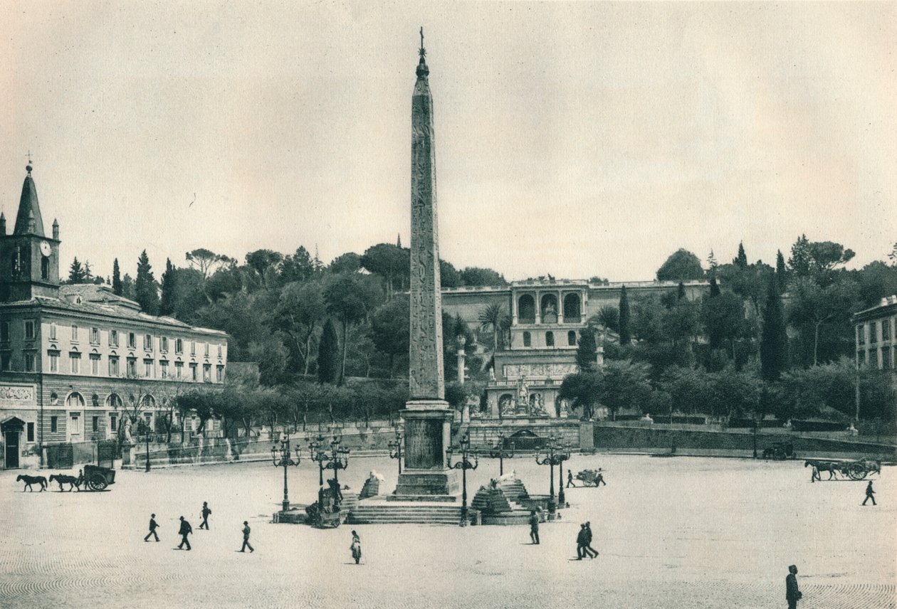 Piazza del Popolo ja Pincian-kukkula, Rooma, Italia, 1927 tekijältä Eugen Poppel