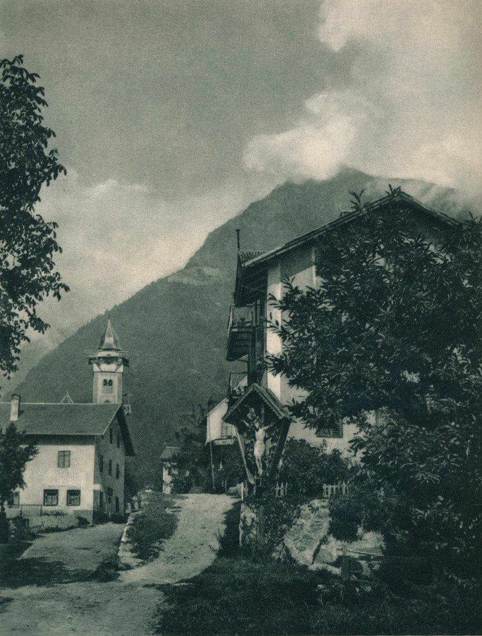 Tie Tirolin linnaan, Merano, Etelä-Tirol, Italia, 1927 tekijältä Eugen Poppel