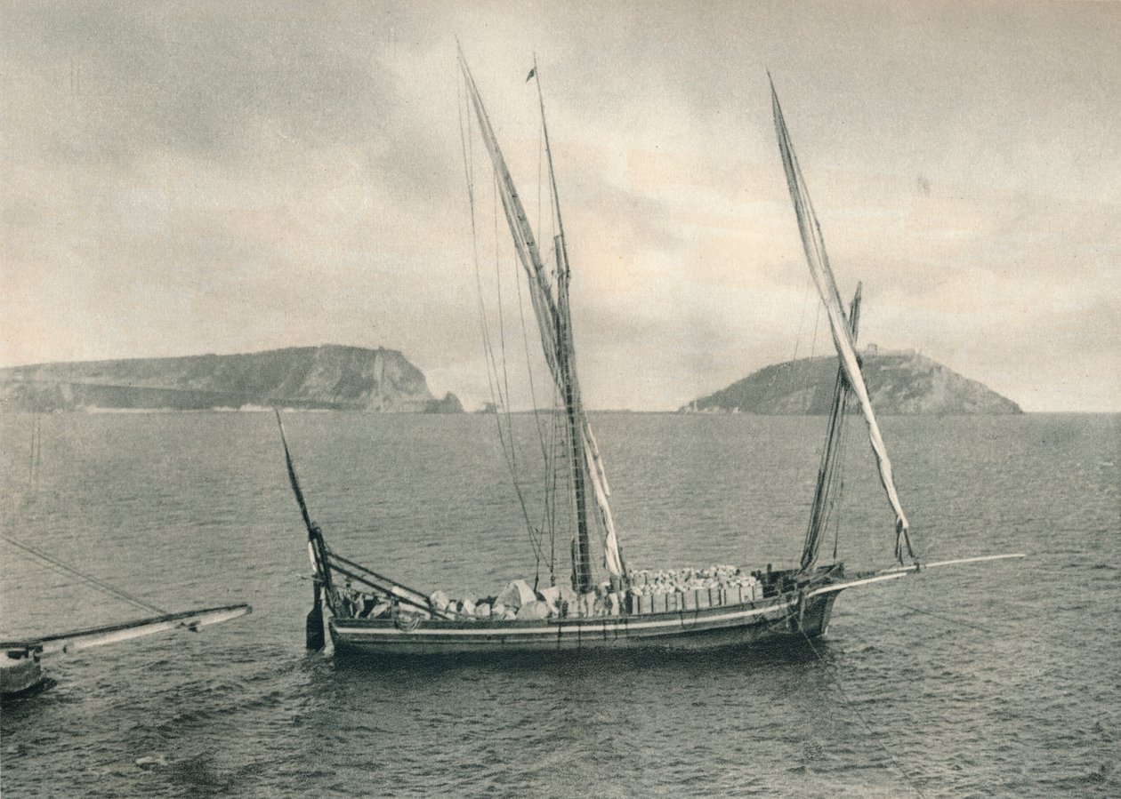 Purjevene Napolin satamassa, Italiassa, 1927 tekijältä Eugen Poppel