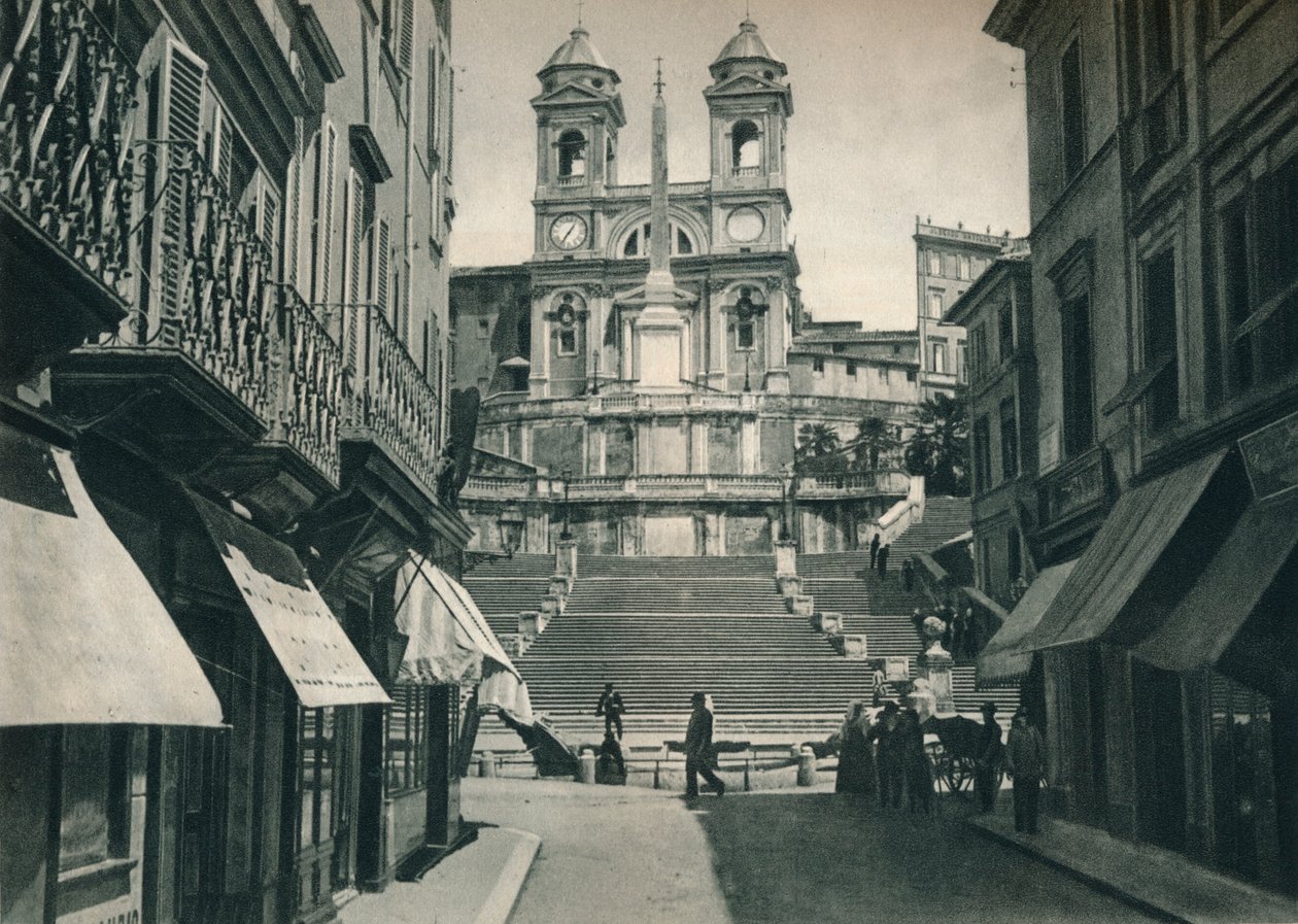 Espanjalaiset portaat ja Trinita dei Montin kirkko, Rooma, Italia, 1927 tekijältä Eugen Poppel