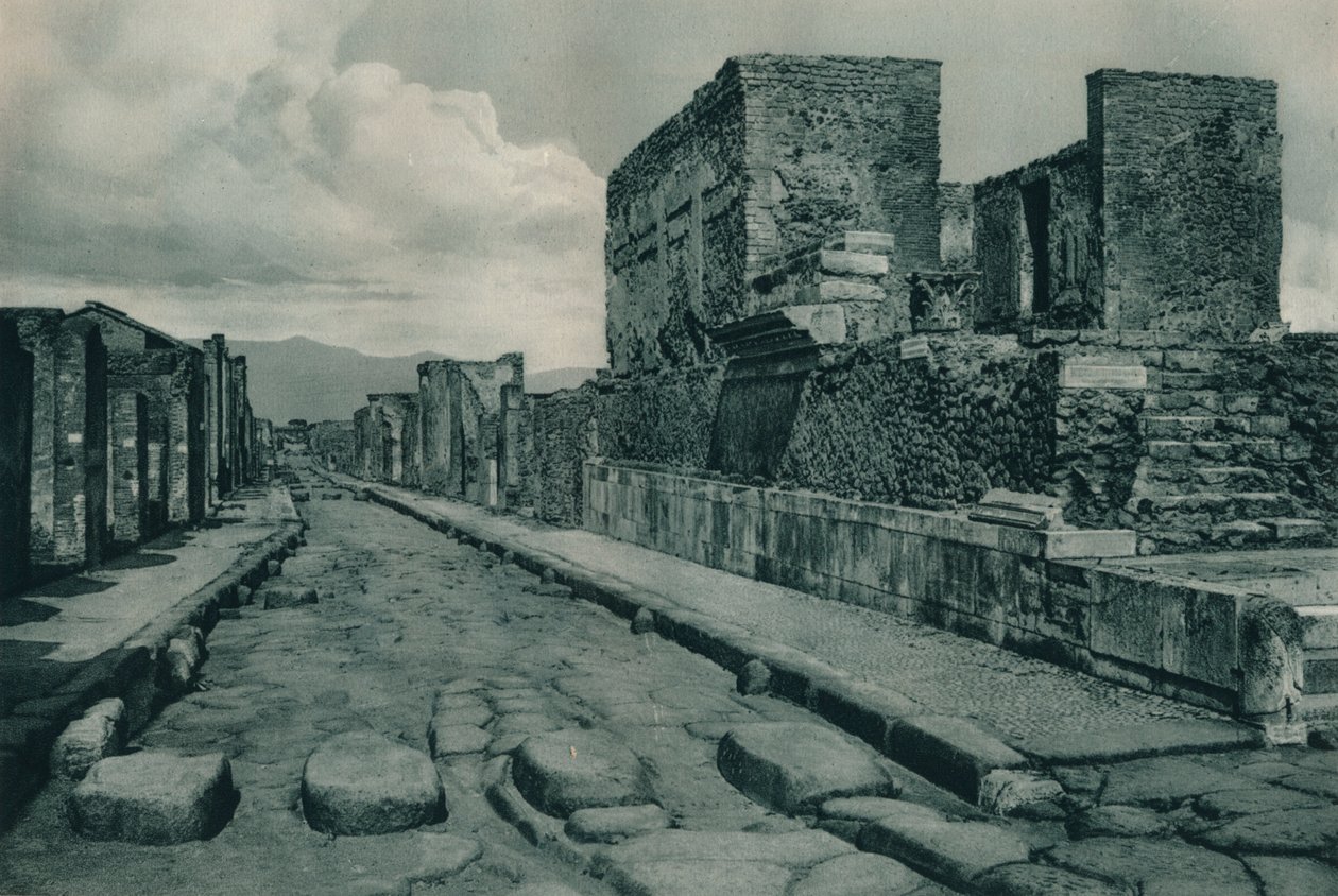 Katu raunioiden välillä, Pompei, Italia, 1927 tekijältä Eugen Poppel