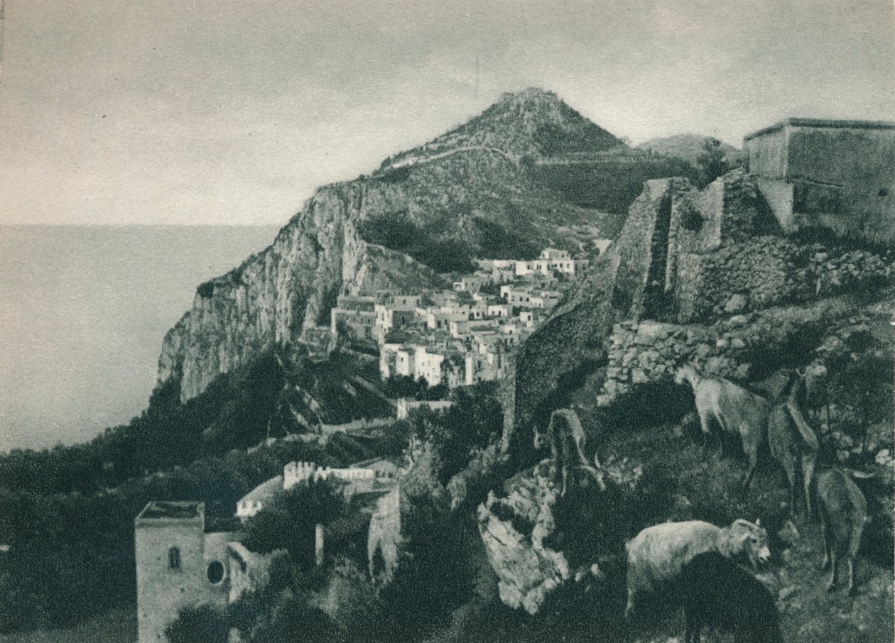 Näkymä merelle Monte Solaron kanssa, Capri, Italia, 1927 tekijältä Eugen Poppel