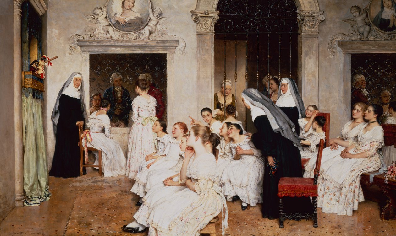 Venetsian luostarikohtaus (öljy kankaalle) tekijältä Eugen von Blaas