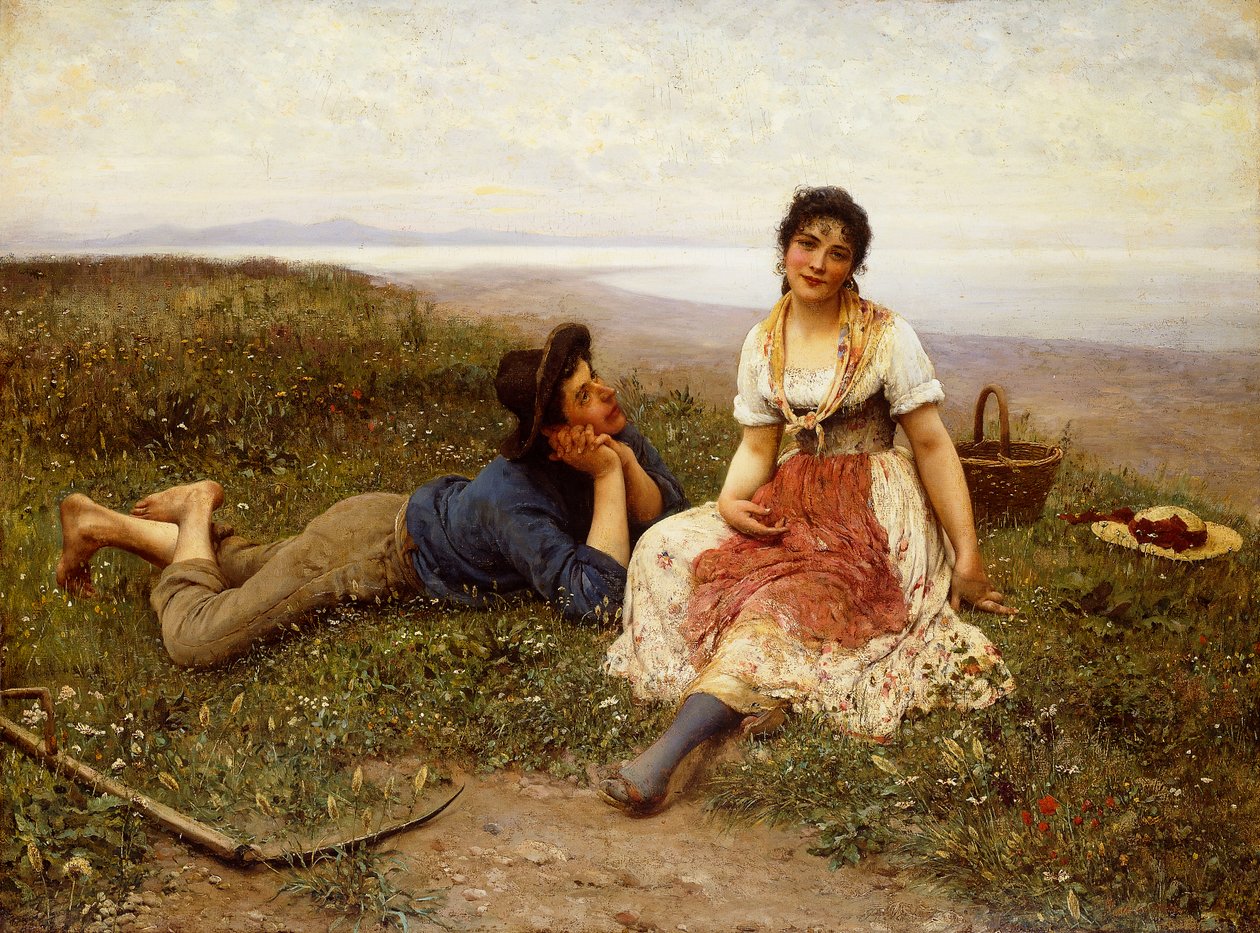 Flirttailu, 1887 tekijältä Eugen von Blaas