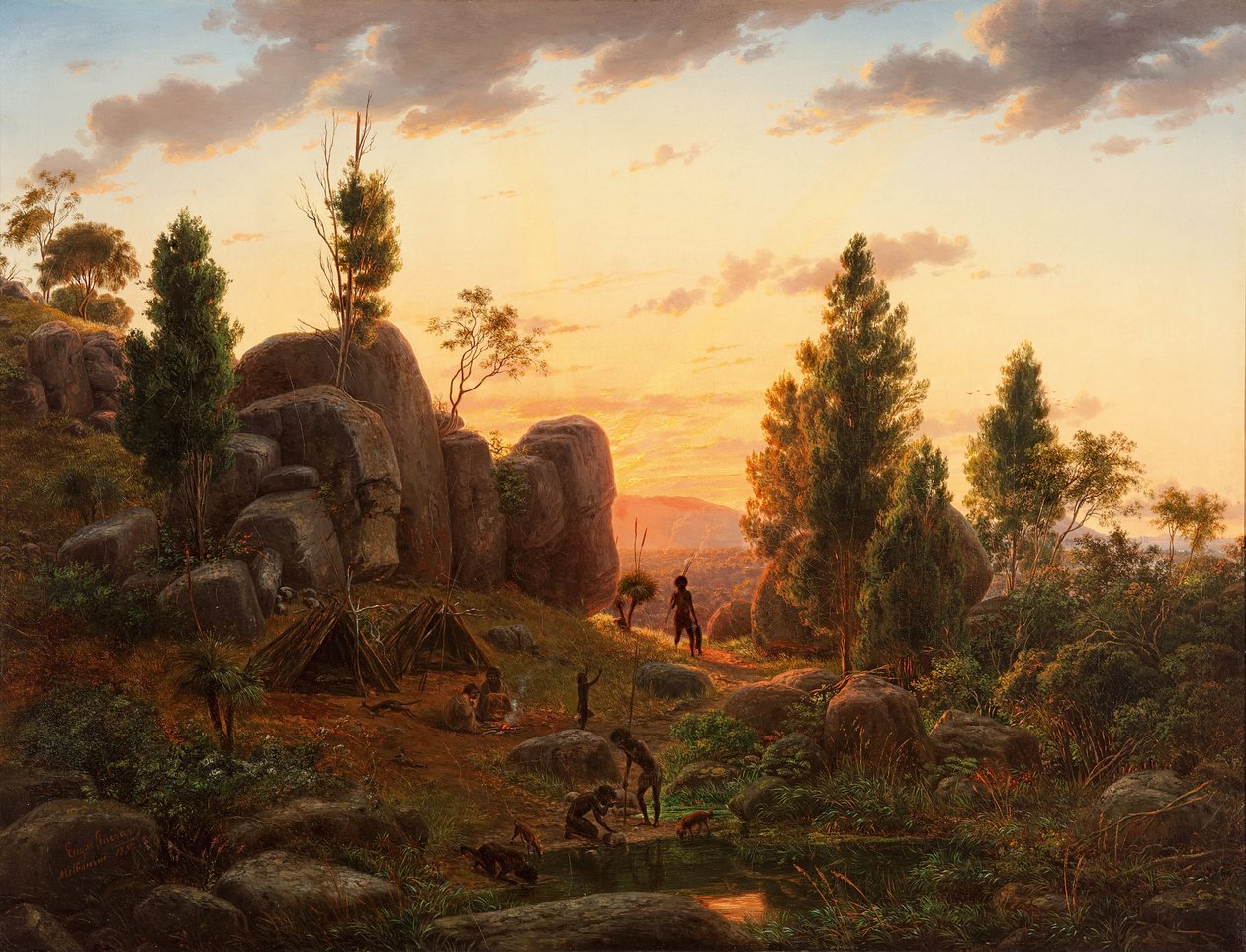 Stony Rises, Corangamite -järvi tekijältä Eugene von Guérard