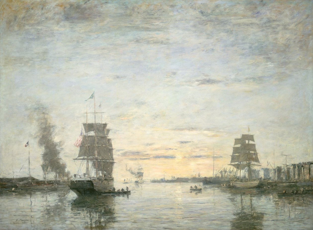 Sisäänkäynti satamaan, Le Havre tekijältä Eugene Louis Boudin