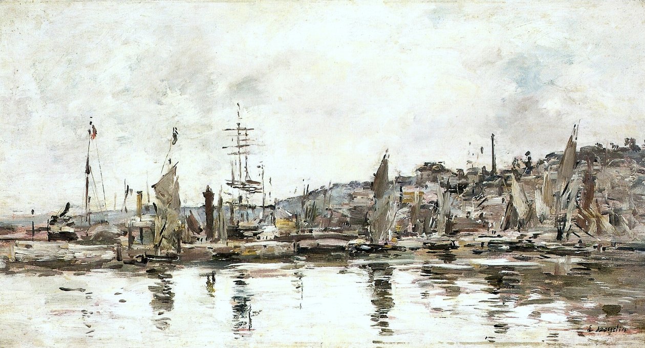 Honfleur - Satama tekijältä Eugene Louis Boudin