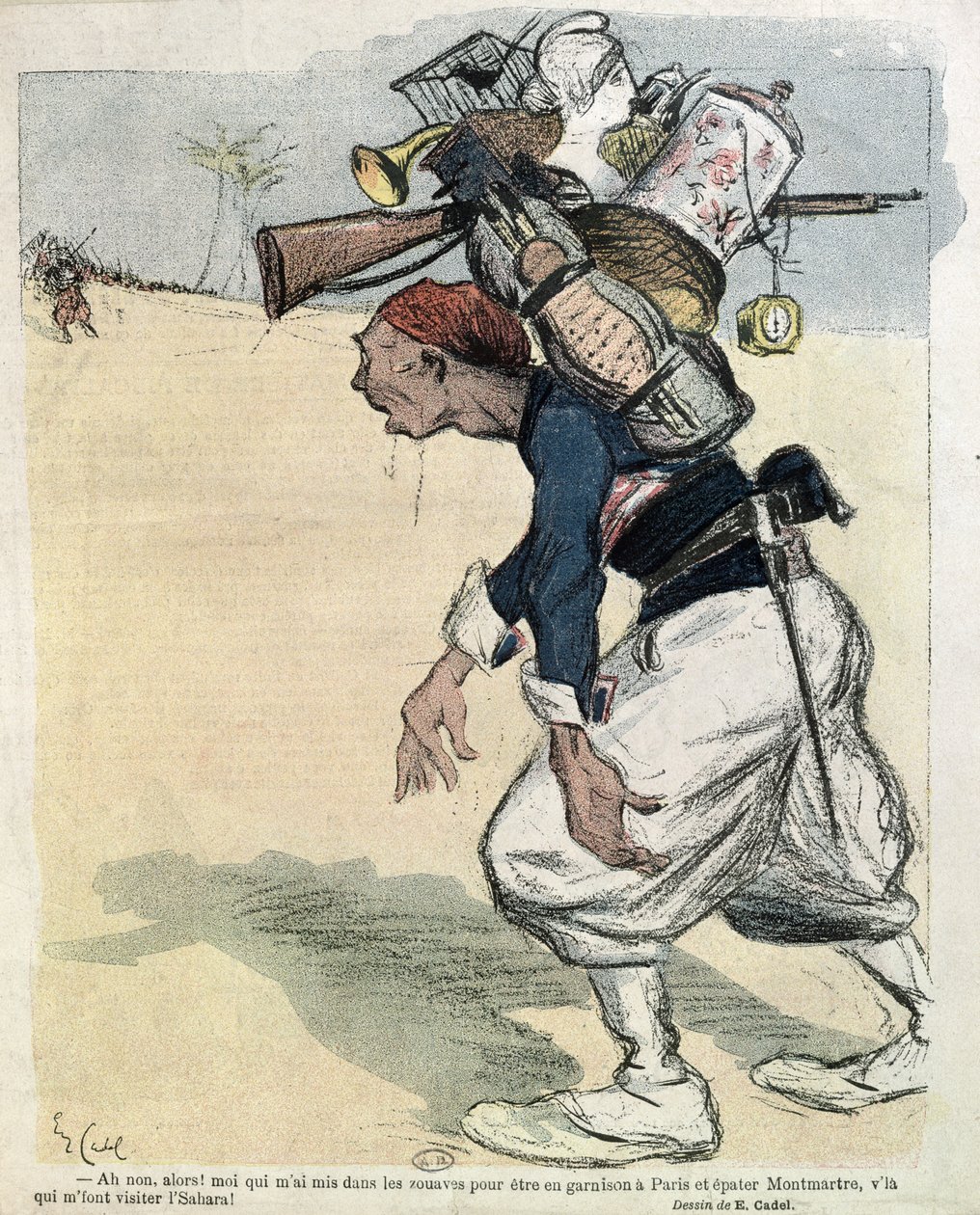 Väsynyt ja pettynyt sotilas, n. 1900 tekijältä Eugene Cadel
