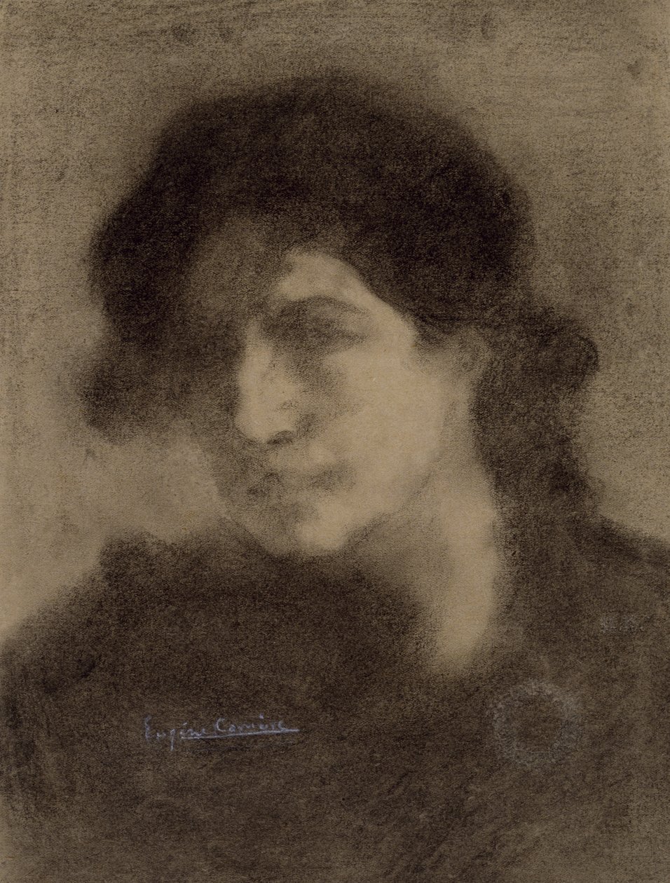 Nimetön, c. 1890 (hiili paperilla) tekijältä Eugène Carrière