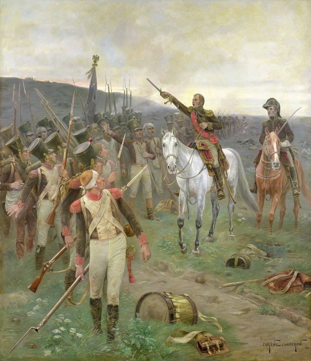 Marsalkka Ney kokoamassa joukkoja Waterlooon, 1898 tekijältä Eugene Chaperon
