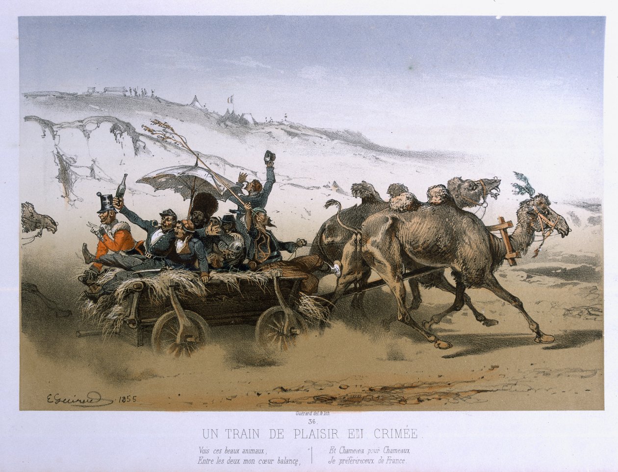 A Pleasure Wagon in the Crimea, julkaisija Wild 1854-55 tekijältä Eugene Charles Francois Guerard
